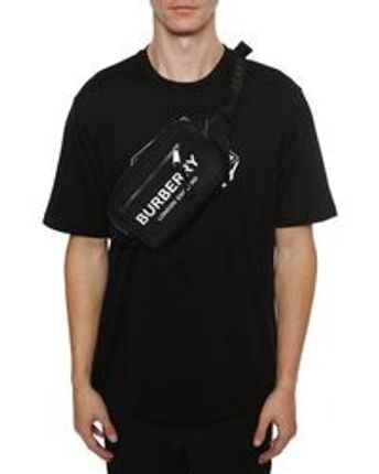 Men's Black Logo Graphic Belt Bag