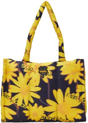 Black & Yellow Laser Floral Tote