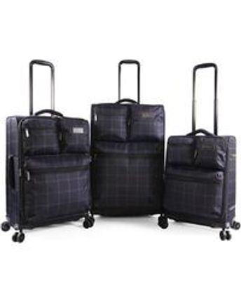 Women's Blue Norton 3pc Expandable Suitcase Set With Spinner Wheels