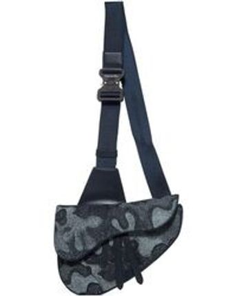 Men's Blue Camouflage Jacquard Saddle Bag