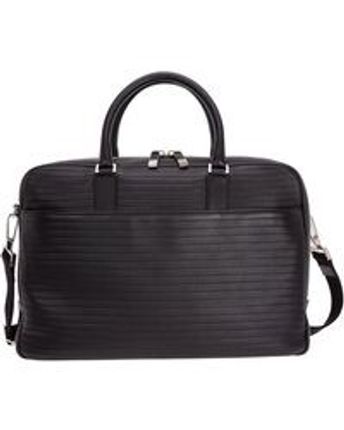 Men's Black Briefcase Attaché Case Laptop Pc Bag Leather