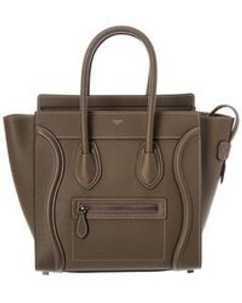 Women's Brown Luggage Micro Leather Tote
