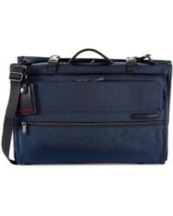 Women's Blue Tri-fold Ballistic Nylon & Leather-trim Garment Bag