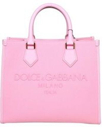 Women's Pink Handbag In Canvas With Logo