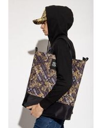Men's Black Shopper Bag