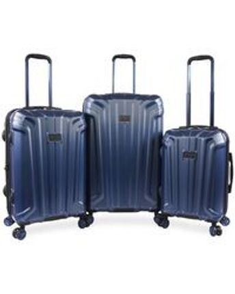 Women's Blue Gibson 3 Piece Set Expandable Suitcase With Spinner Wheels