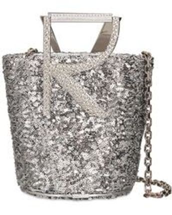 Women's Metallic Mini Rv Crystal Bucket Bag