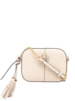 Mcgraw Pebbled-leather Camera Bag In Beige