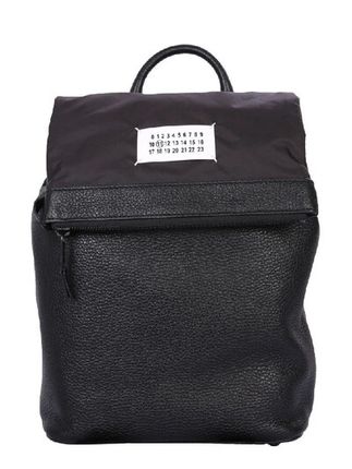 Men's  Black Leather Backpack
