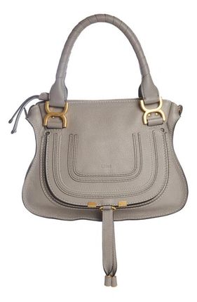 Grey Marcie Large Leather Tote Bag In Cashmere Grey