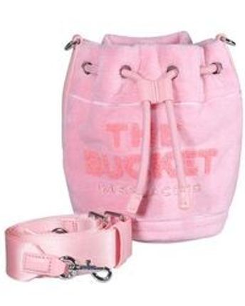 Women's Pink Teddy Logo Flocked Bucket Bag