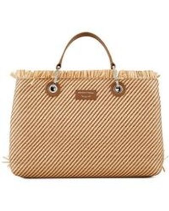 Women's Natural Myea Light Brown Straw Shopping Bag