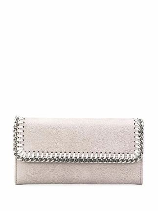 Light Grey And Silver Continental Falabella Wallet