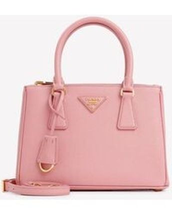 Women's Pink Small Galleria Top Handle Bag In Saffiano Calfskin
