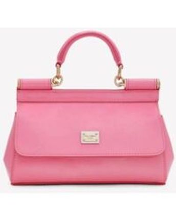 Women's Pink Small Sicily Top Handle Bag In Patent Leather