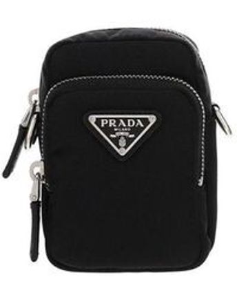 Men's Black Triangle Logo Crossbody Bag