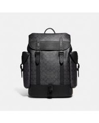 Men's Black Hitch Backpack In Signature Canvas