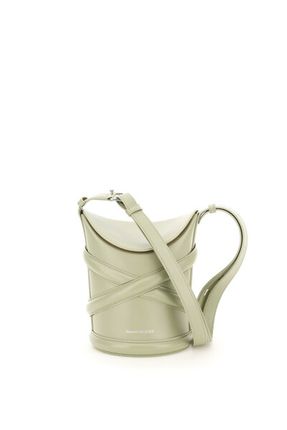 Leather The Curve Bucket Bag In Green