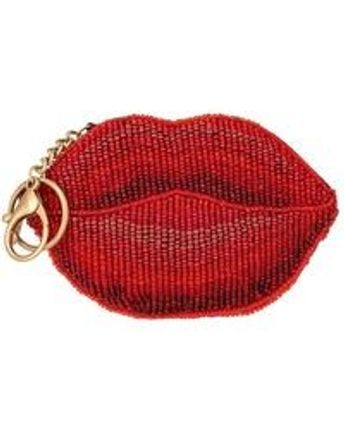 Women's Red Beaded Coin Purse-key Fobs