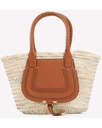 Women's Natural Marcie Tote Bag In Raffia And Calf Leather