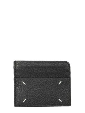Black Four-stitch Leather Card Holder