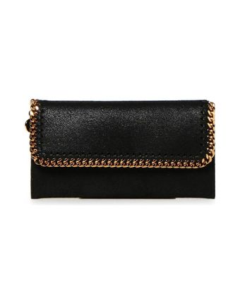 Continental Flap Wallet Eco Shaggy Deer W/gold Color Chain