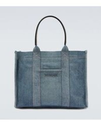 Men's Blue Hardware Medium Denim Tote Bag