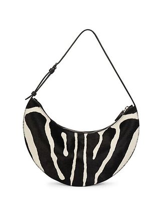 Demi-Lune Zebra-Printed Leather Shoulder Bag