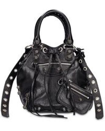 Women's Black S Le Cagole Leather Bucket Bag
