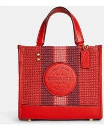 Women's Red Dempsey Tote 22 With Coach Patch