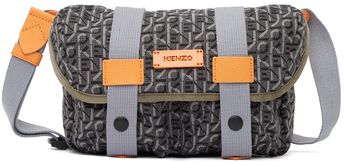 Grey & Orange Jacquard Belt Bag