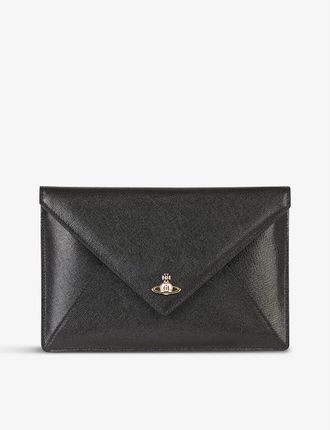 Victoria leather envelope clutch bag