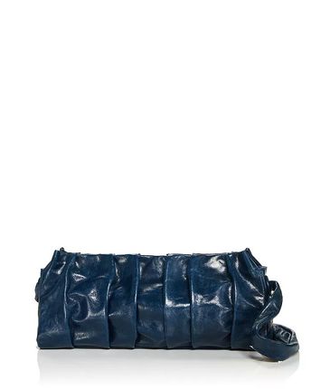 Vague Long Pleated Leather Shoulder Bag