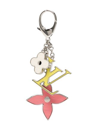pre-owned logo and monogram bag charm