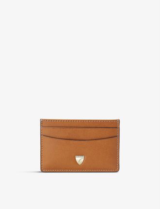Branded slim leather credit card case