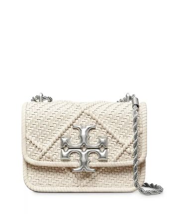 Eleanor Woven Leather Small Convertible Shoulder Bag