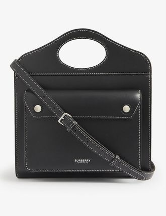 Pocket leather cross-body bag