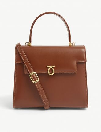 Traviata top-handle leather tote bag