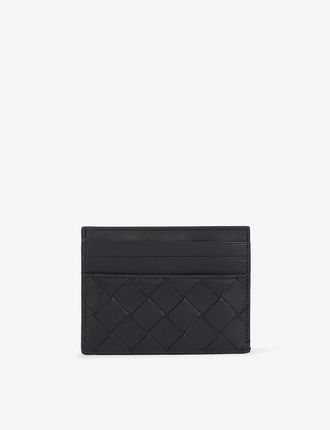 Double-faced woven leather card holder