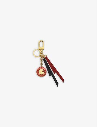 Diabolo de Cartier logo-embossed gold-toned metal and leather bag charm