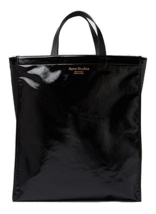 Shiny Logo Print Tote Bag