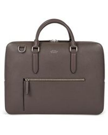 Women's Gray Large Briefcase With Zip Front In Ludlow