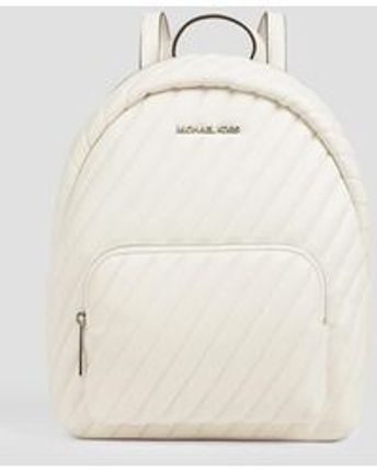 Women's White Erin Medium Quilted Faux Leather Backpack