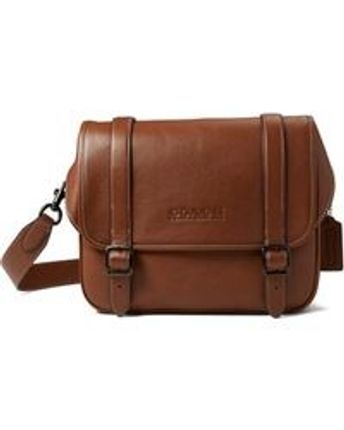 Men's Brown Carriage Messenger In Vegetable Tanned Leather