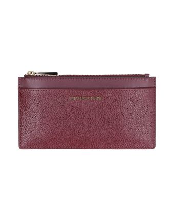 Money Pieces Pebbled Leather Flat Pouch