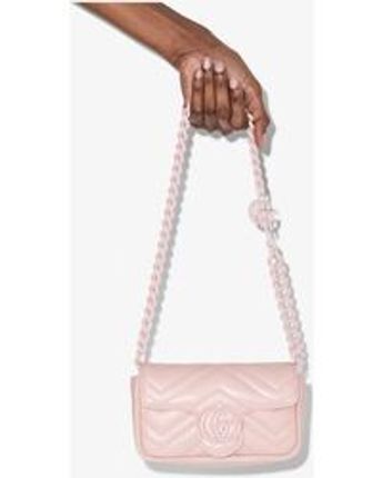 Women's Pink GG Marmont Quilted Leather Belt Bag