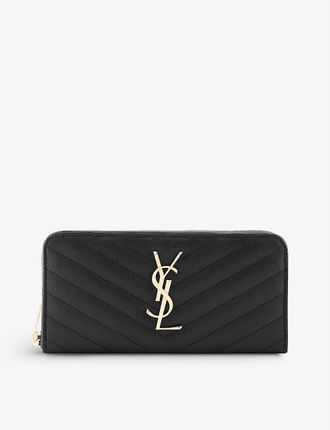 Monogram quilted leather zip-around purse