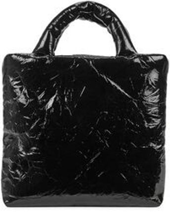 Women's Pillow Small Black Crinkled Leather Shoulder Bag