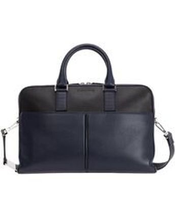 Men's Blue Leather Briefcase