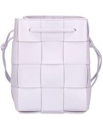 Women's Purple Small Intreccio Leather Bucket Bag